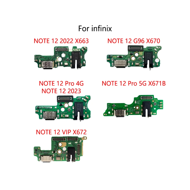 USB Charge Dock Port Socket Jack Connector For Infinix NOTE 12 VIP X672 G96 X670 4G X676 / 12 Pro 5G X671 Charging Board Module