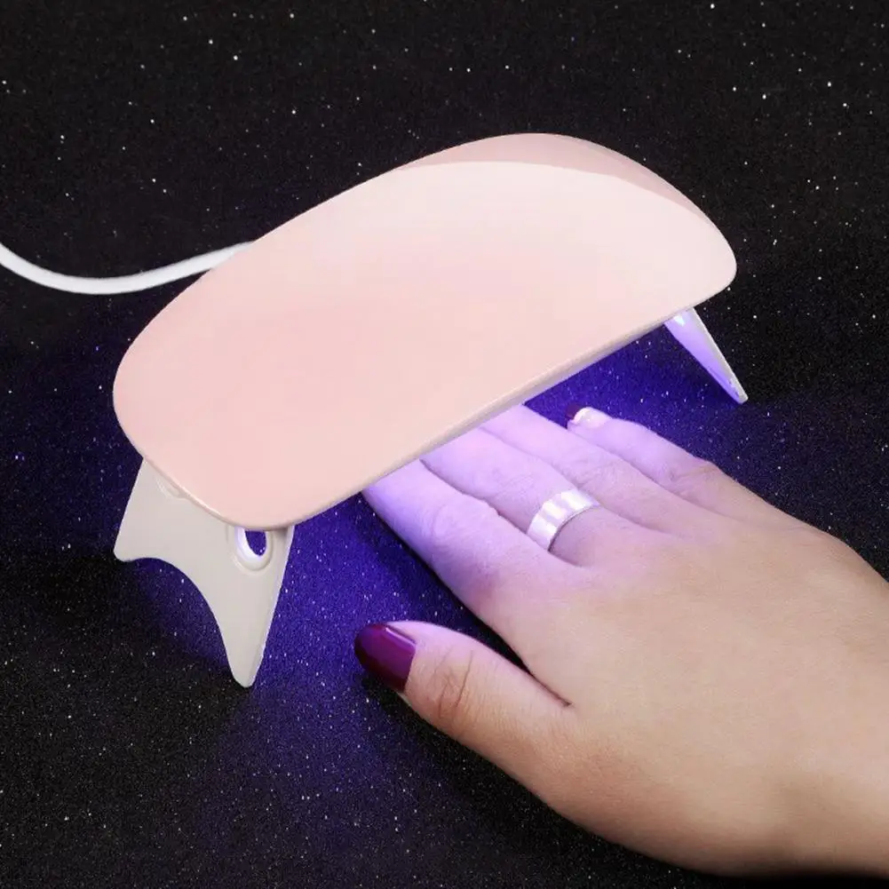 Safe Manicure Lamp Easy to Operate Quick-drying USB Charging 6 Lamp Beads Home Travel Use Mini Nail Polish Dryer