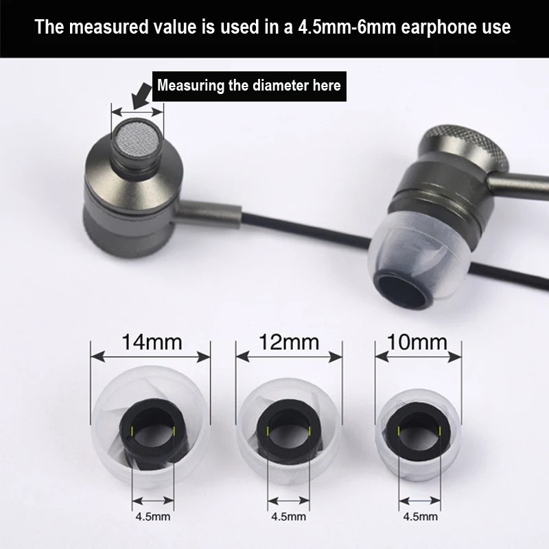 3 คู่หูฟังซิลิโคน 4.5 M (L M S) พร้อมเกลียว EAR Pad สําหรับ HIDIZS Mermaid MS4/FiiO FH1s หูฟัง Great ความยืดหยุ่นหูแขน