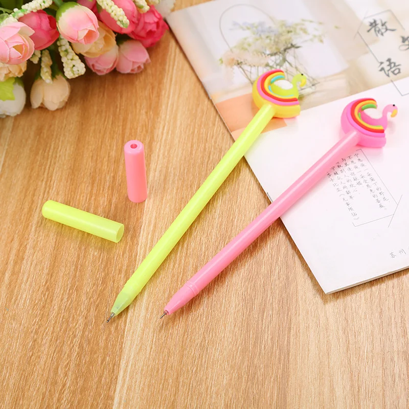 1 PCs Creative Stationery Rainbow Swan Neutral Pen Cartoon Student Office Products Neutral Pen Wholesale