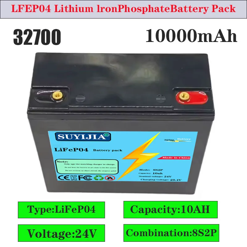 

LifePo4 Manufacturing 24V 32700 New 100AH Battery 8S2P 24V 10000mAh Protection Circuit Golf Cart Solar Panel