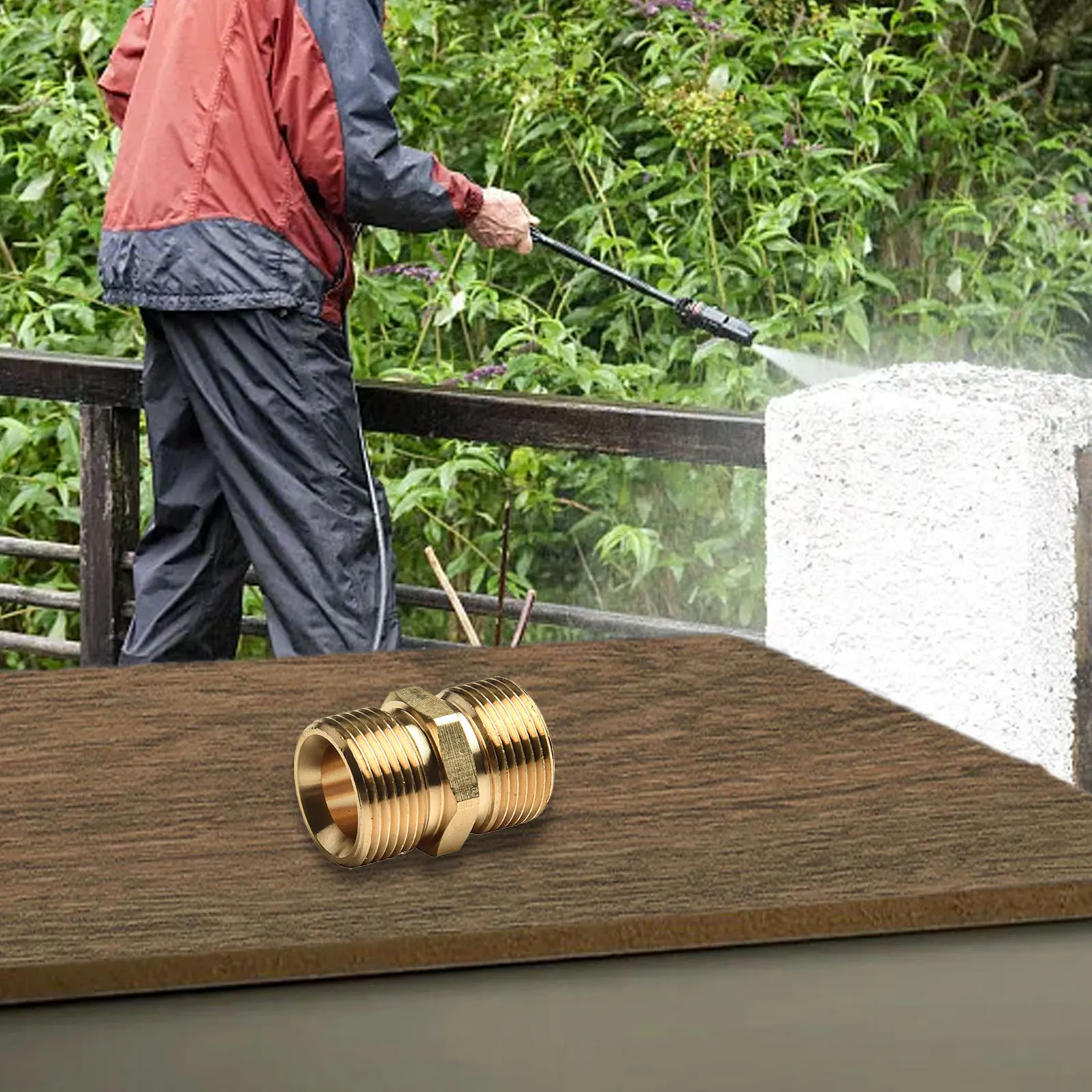 Hose Connect Hose Adapter Rust-resistant Solid Brass 2 Pcs Extension Adapter Pressure Washer Hose Washer Connector