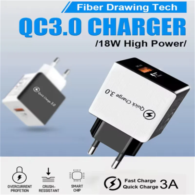 عالية الجودة الاتحاد الأوروبي التوصيل شاحن سريع QC3.0 USB نوع C شاحن العالمي الجدار محول الطاقة شاحن آيفون سامسونج شاومي الهاتف
