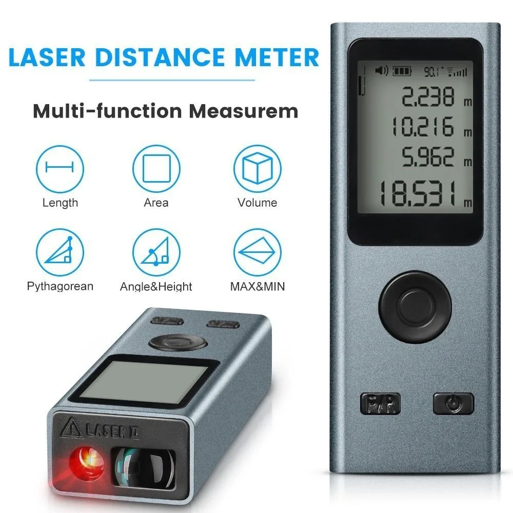 30M Range Mini Laser Rangefinder High Precision USB Rechargeable Handheld Distance Meter Digital Accuracy