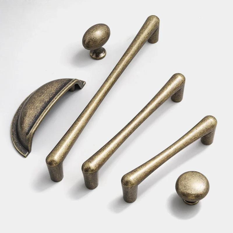 Nordic Vintage Long Cabinet Handles Aluminum Alloy Handles for Furniture Bronze/Antique Silver Handles for Wardrobe and Drawer