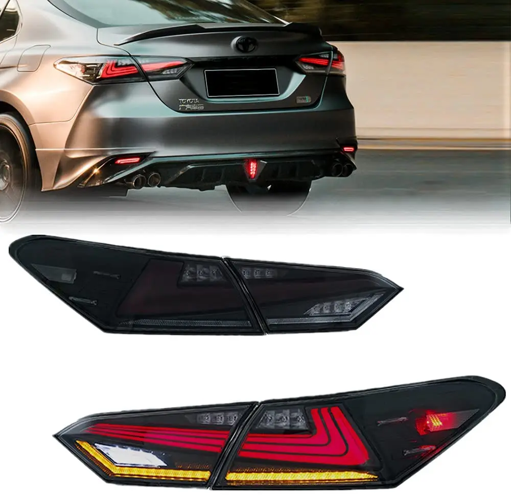 LED Taillights Assembly for Toyota Camry 2018 2019 2020 2021 2022 2023 Rear Lamps Start-Up Animation Sequential Turn Light