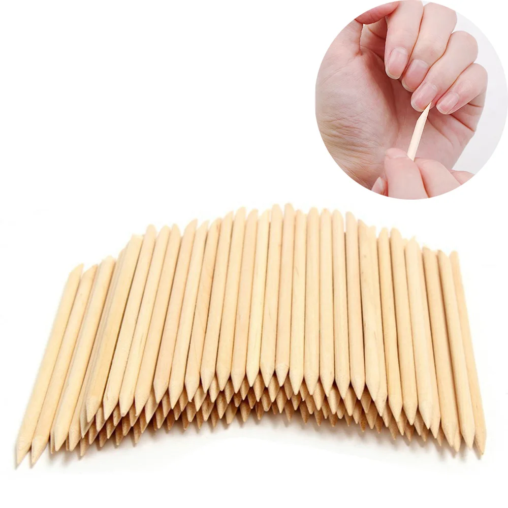 Bâtonnets en bois pour dissolvant de vernis à ongles, 100 pièces/paquet, bâtonnets de dessin pour nail art