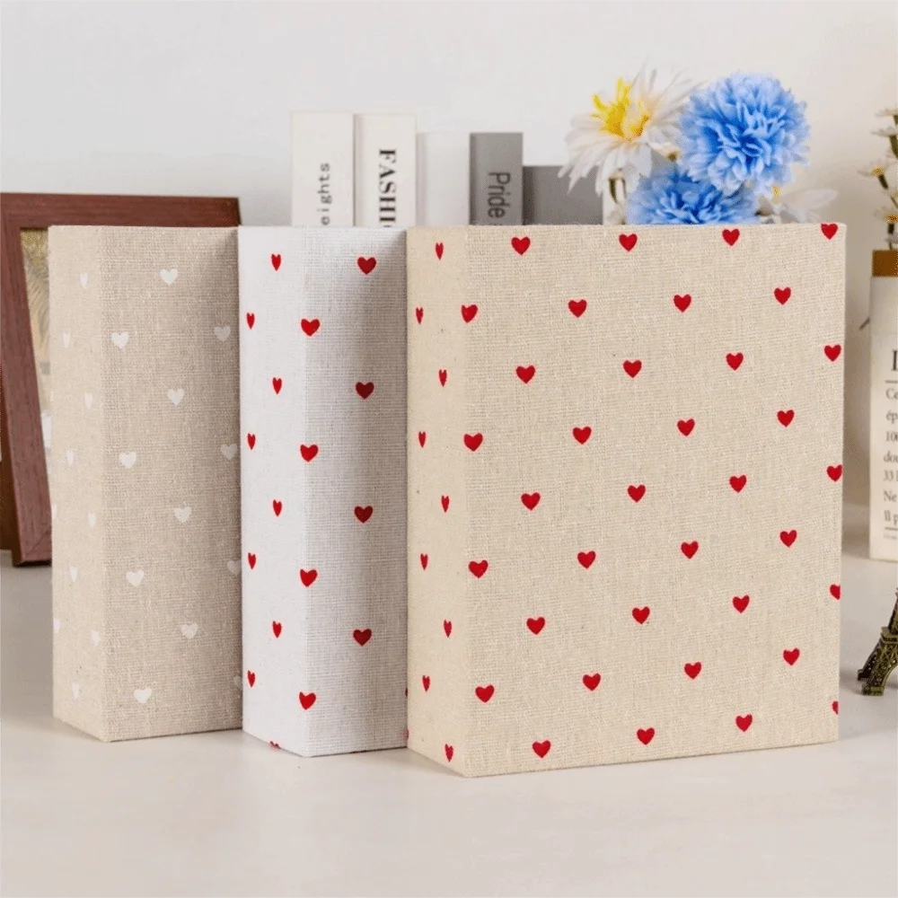 6 Inch 100 Pockets Photo Album Cloth Cover Large Capacity Scrapbook Album Laminated Insert Pocket Slip-in Picture Albums