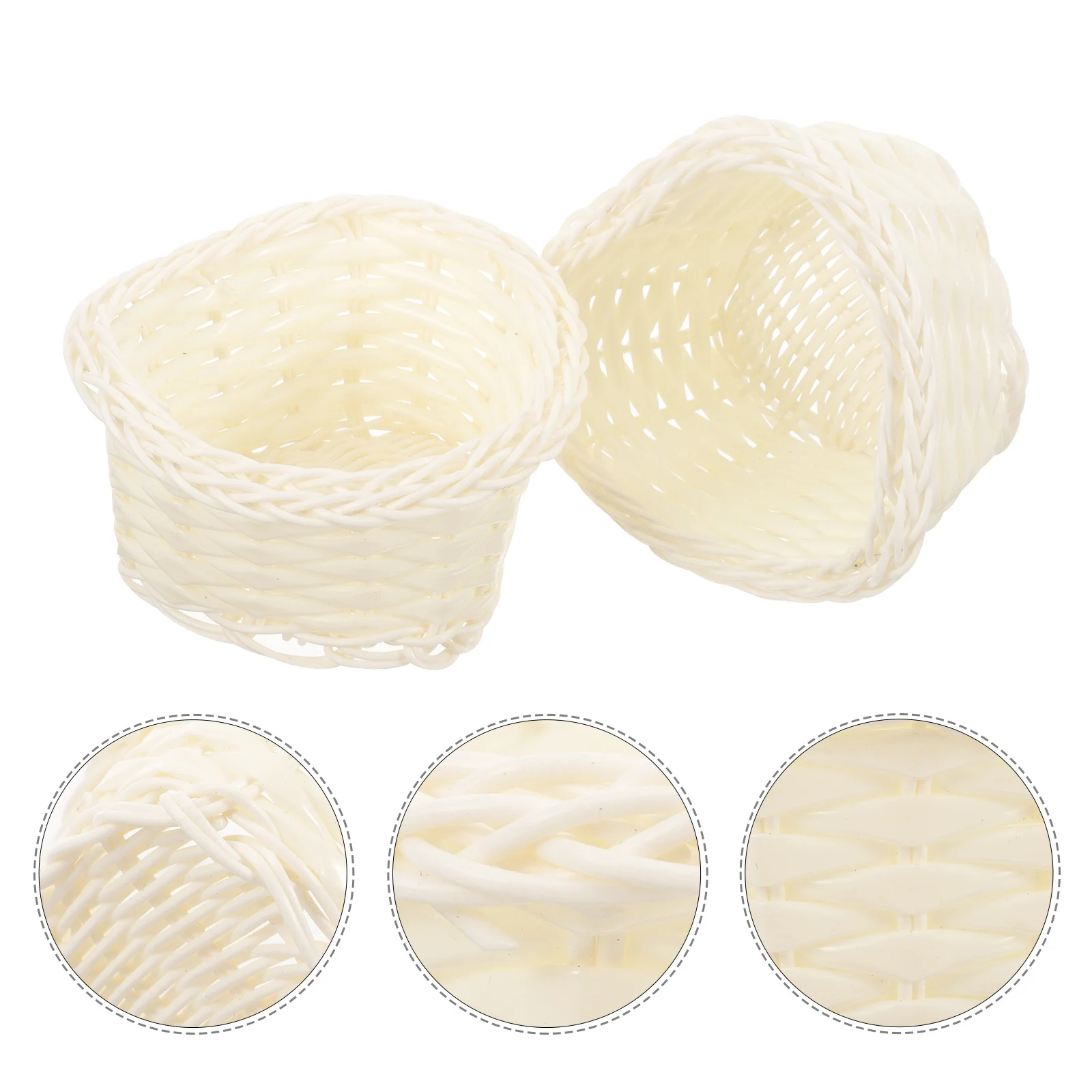 

5Pcs Woven Flower Basket Rustic Mini Baskets Mini Floral Arrangement Storage Basket Micro Landscape Decoration Miniature Photo