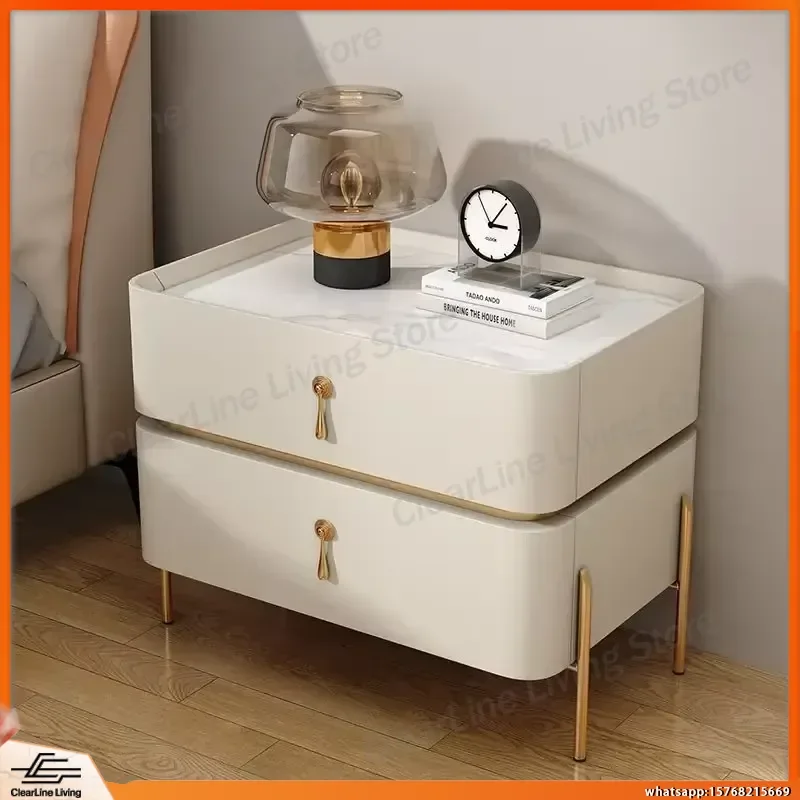 

Modern Storage Nightstand Table with Drawer Nordic Designer Bedroom Furniture Aesthetic Luxury Bedside Table for Small Spaces