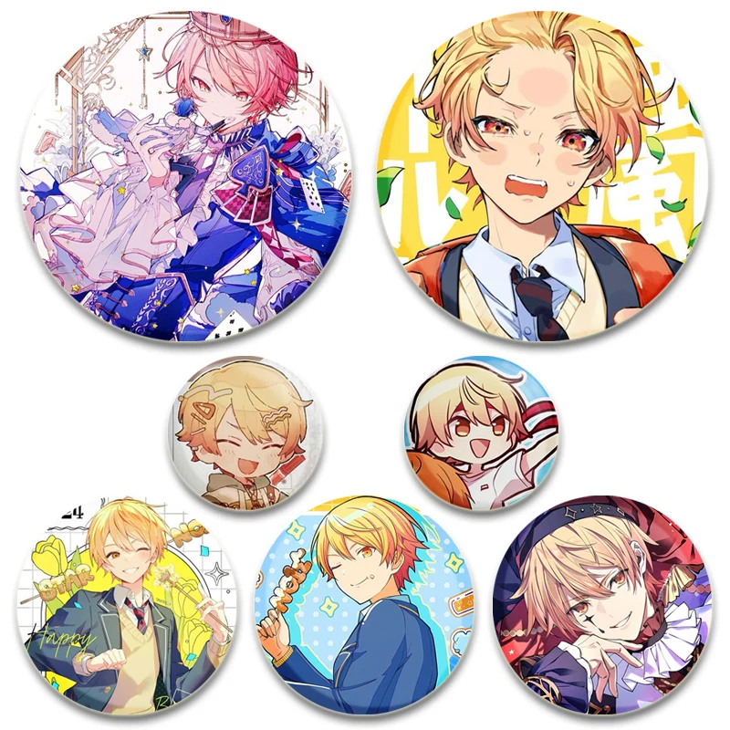 Round Cartoon Brooches for Backpack Cothes Accessories Anime Collection Badges Hat Decoration Tenma Tsukasa Handmade Pins