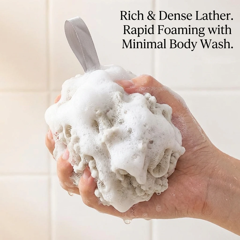 Bath Sponge Loofah Extra Large Soft Mesh Body Scrubber for Showering and Exfoliating