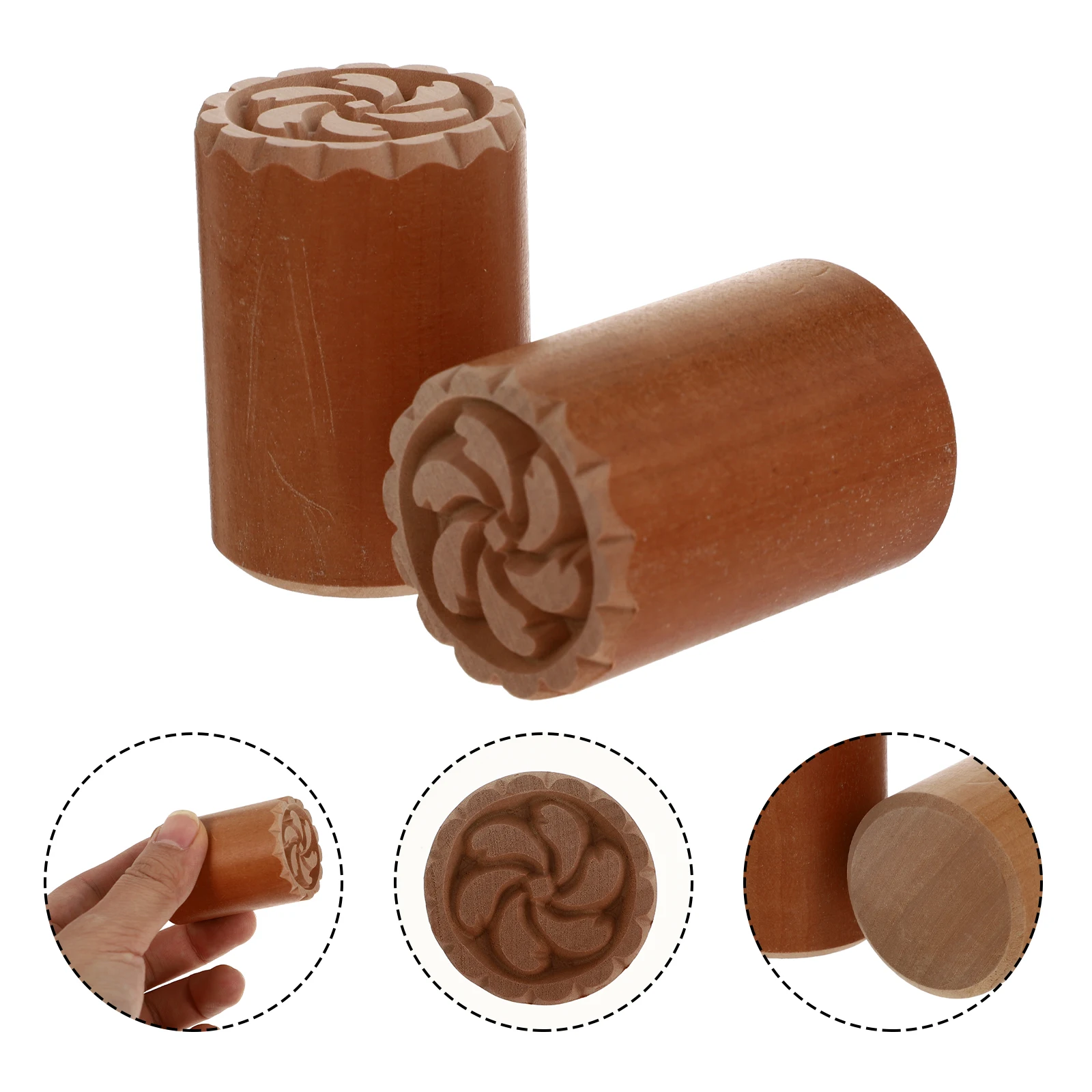 

2 Pcs Pasta Seal Creative Baking Stampers Biscuits Maker Cookie Die Decorating Tool Wooden Dough Supplies