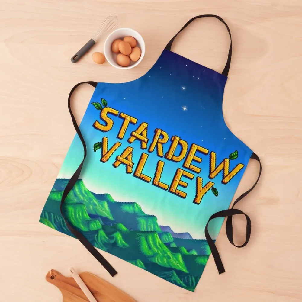 Stardew valley title Apron Kitchen accessories professional hairdressing kitchen jacket woman Apron