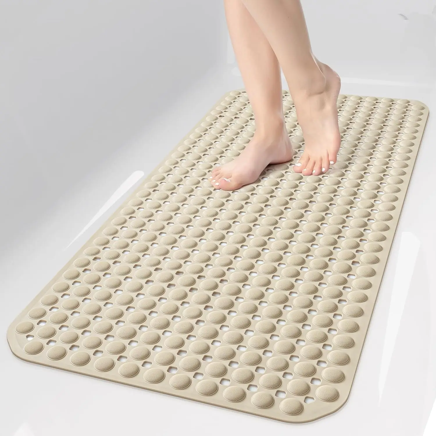 

Нескользящий коврик для душа для ванны, напольные коврики для ванны для внутренней душевой комнаты, присоски и сливные отверстия для скраба для ног