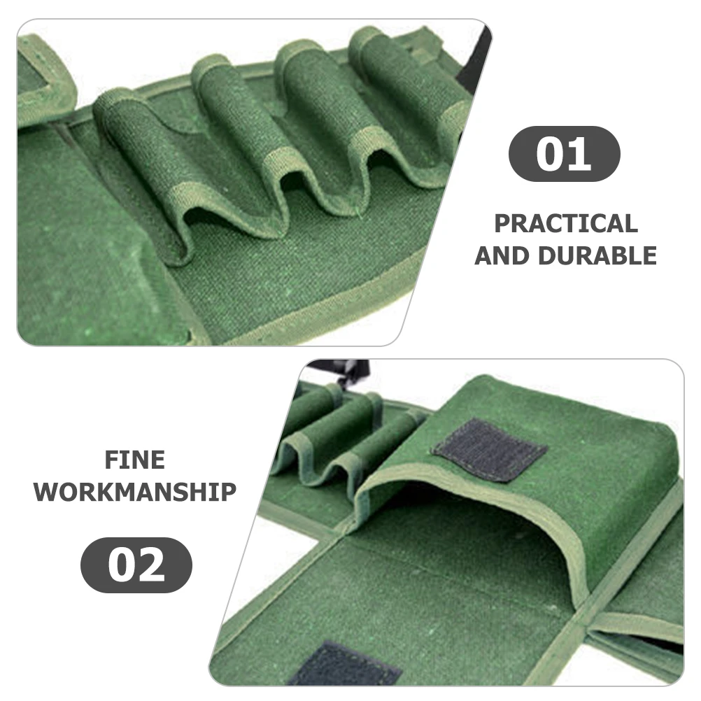 

Multifunctional Tool Bag Heavy Duty Canvas Wear Resistant Electrician Repair Tools Belt Bag Toolkit Waist Pouch Adjustable Olive