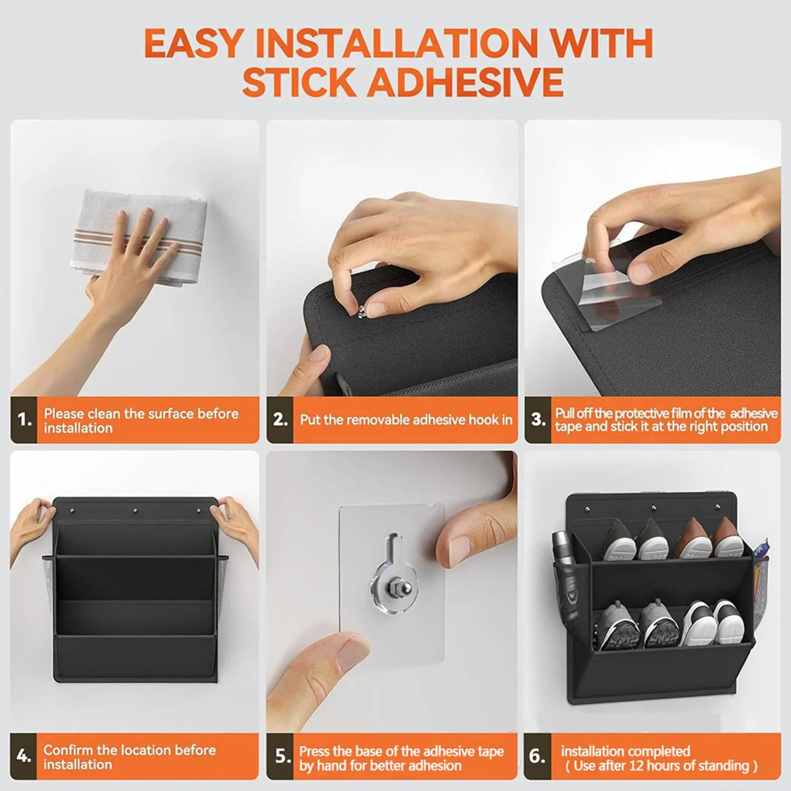RV Shoe Rack Space Saving Adhesive Organizer Holder Wall Shoe Racks for Closet Bathroom Dorm Entrance Kitchen Bedroom Laundry