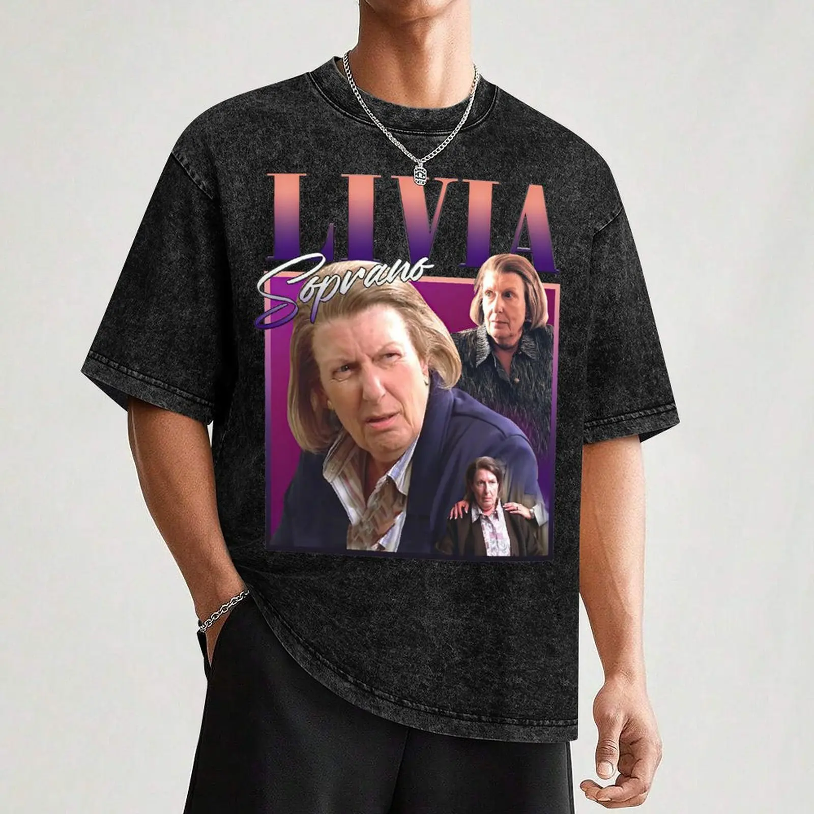 Livia-Soprano T-Shirt Retro Graphic Print T-Shirt