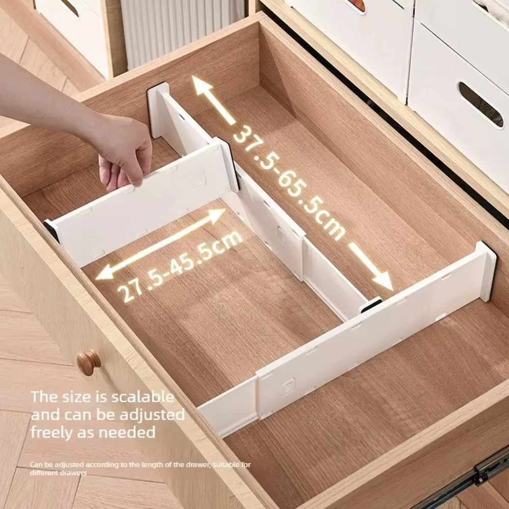 4/2Pcs Adjustable Drawer Dividers Expandable Storage Partition Boards for Wardrobe Underwear Socks Cosmetics Organizer Built