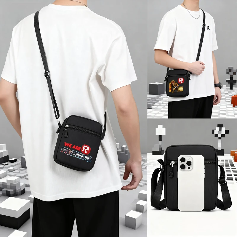 

Популярные и милые маленькие квадратные сумки с мультяшным принтом персонажей игры ROBLOX, повседневные сумки для телефона, сумки через плечо.