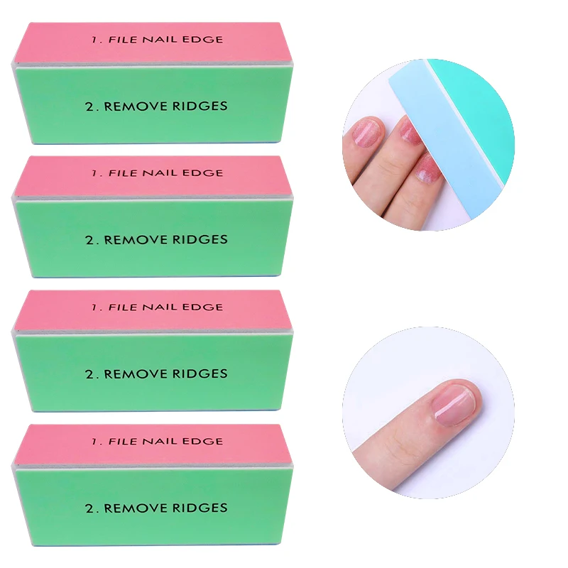 4 Pcs Nail Buffers Block And Nail File Block For Sanding Nail Art Polishing Tools Professional Manicure Sponge Tools