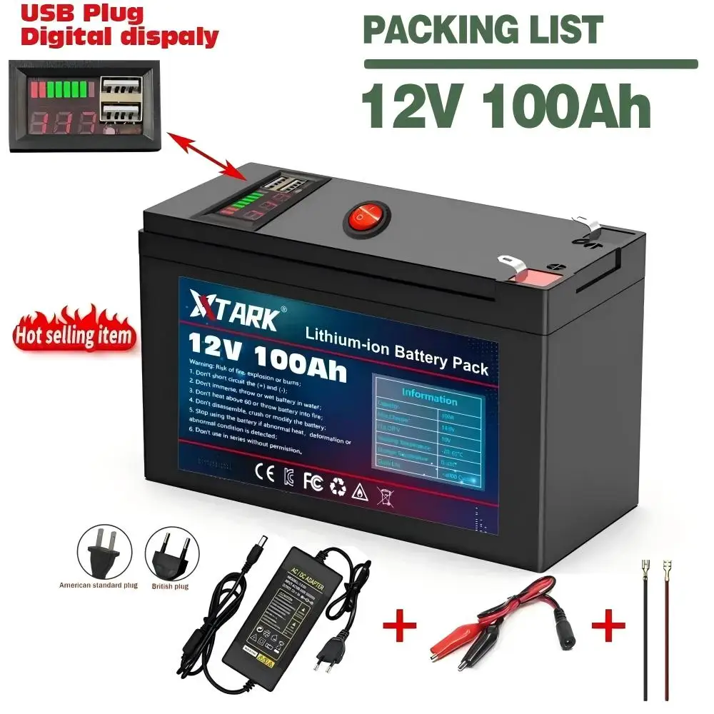 

New 12V 120Ah Lithium Ion Battery Pack,for Solar Energy Electric Vehicle Replacement Rechargeable Li-ion Battery