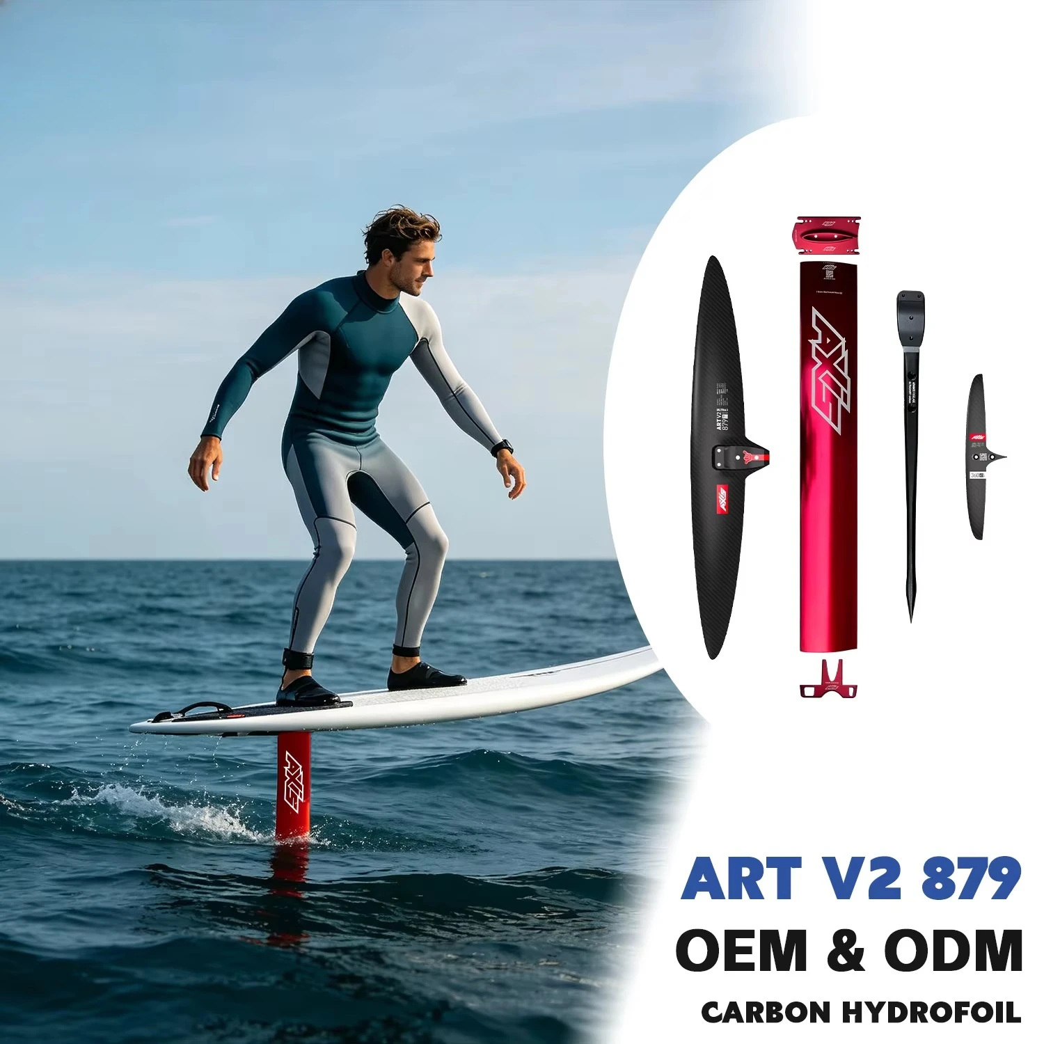 790 Sqcm Freestyle Wing ART V2 879 Hydrofoil Responsive Carving Low Drag Jump Control Fast Freeride Ride Performance