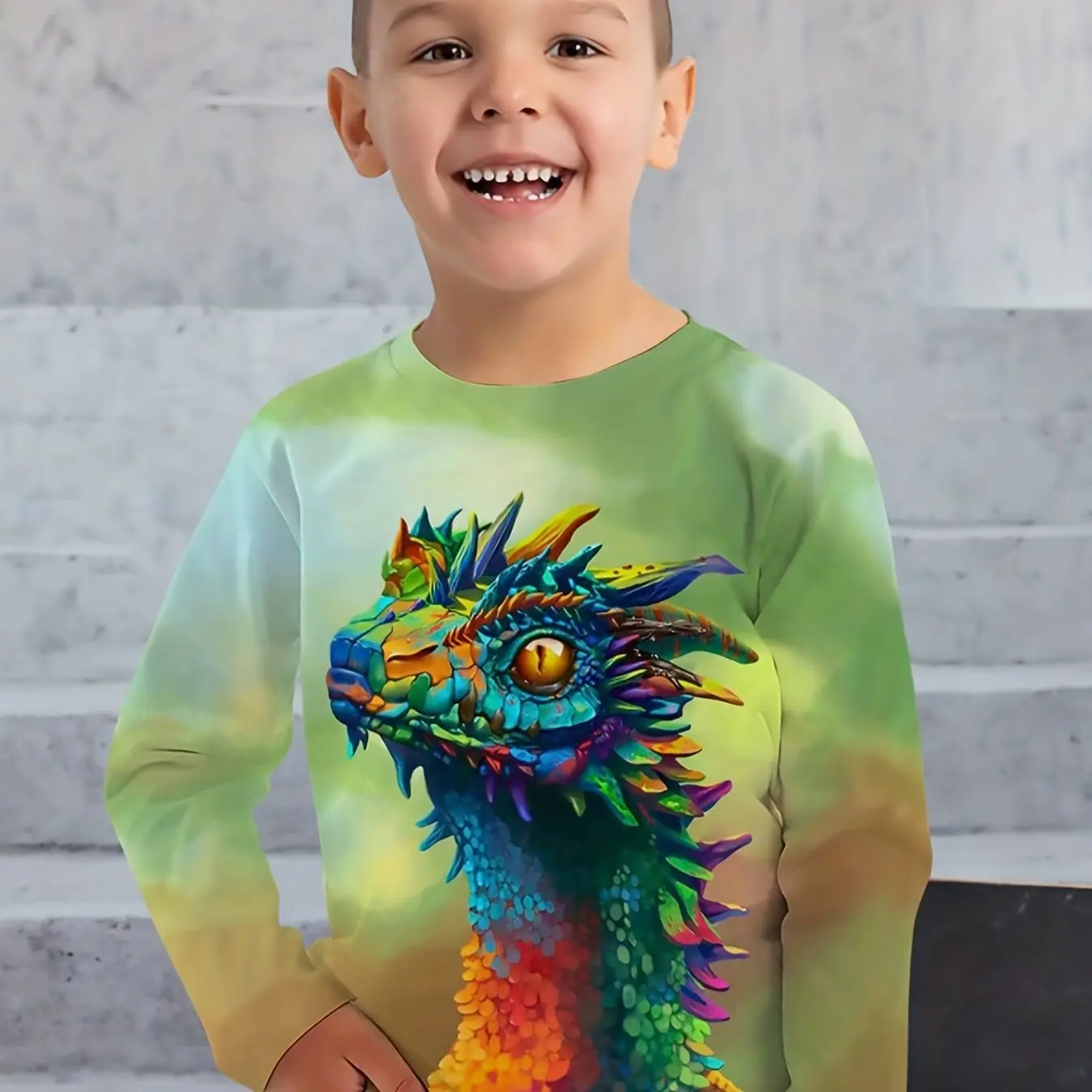 Children's Clothing Boy Tshirt Long Sleeve Children Top Cartoon Dinosaurs Print Kid Summer Clothes Casual Boy Girl Clothes﻿﻿﻿