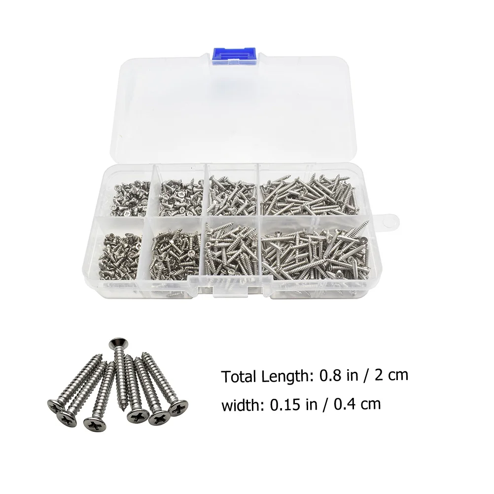 

Flat Head Cross Self Tapping Screw Set Carbon Steel Rustproof Corrosion Resistant Assortment Kit Woodworking Outdoor Indoor Use