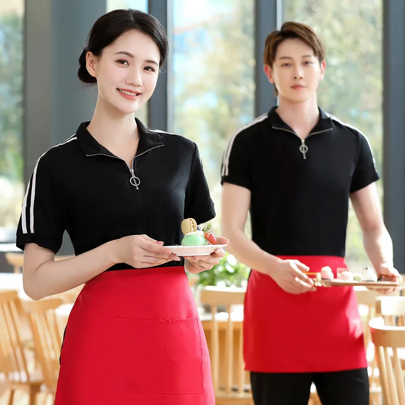 Cake Shop Waiter Workwear Women's Summer Catering Coffee Shop Milk Tea Shop Baking Dessert Shop Restaurant Short Sleeve