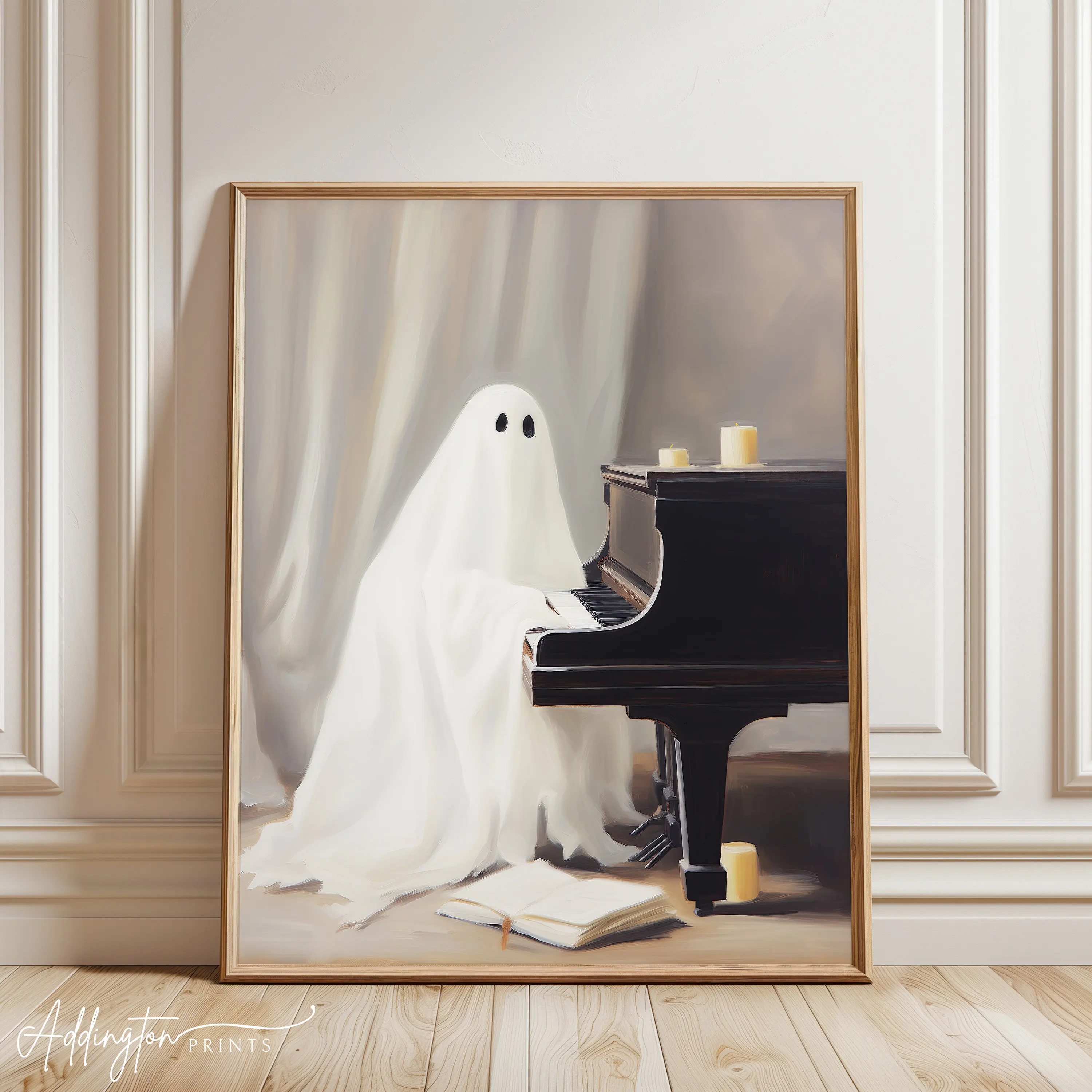 هالوين شبح الغراب الغراب القراءة لعب البيانو المشارك طباعة صور فنية للجدران قماش اللوحة غرفة نوم ديكور المنزل هدية #3