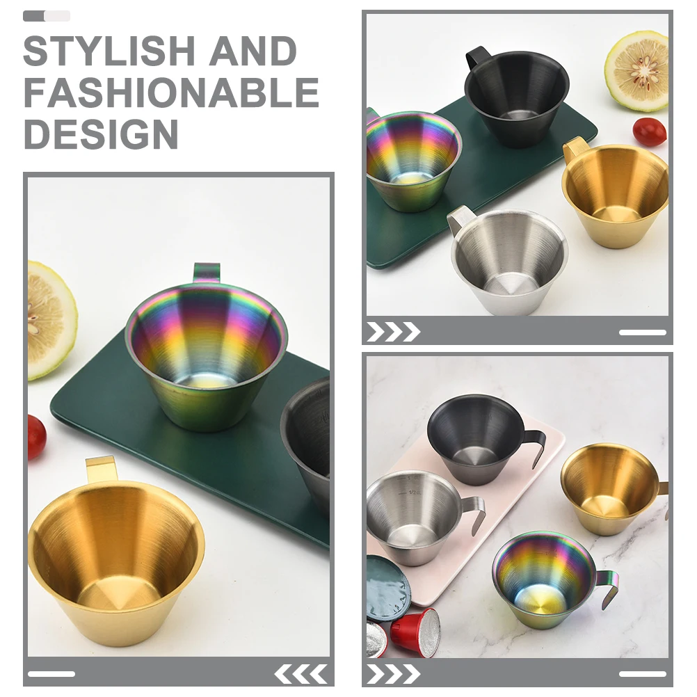 

304 Stainless Steel Espresso Cup Practical Coffee Measuring Cup Extraction Scale Design Use Baking Measuring Container
