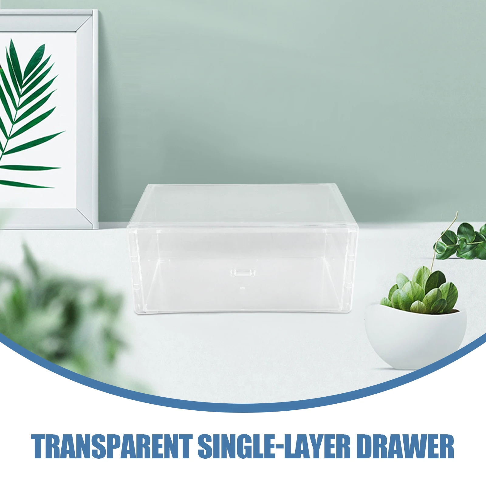 

Clear Desktop Storage Case Drawer Organizer Makeup Container Transparent Compact Home Office Organizer