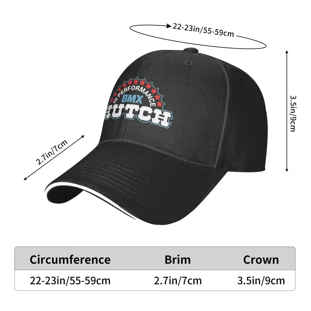 2026 Hutch Hi-Performance BMX Red White Blue Black Tim Judge Cap Casual Baseball Caps Adjustable Hat Summer Unisex Baseball Hats