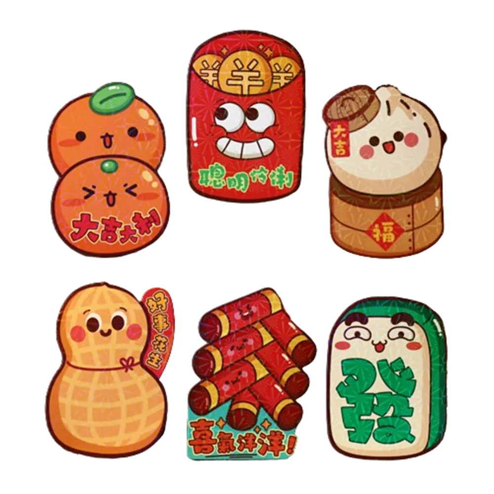 

6 шт., красный конверт с изображением китайской змеи, принт благословений, лучшие пожелания, новогодний конверт для денег, бумага со смешанным узором