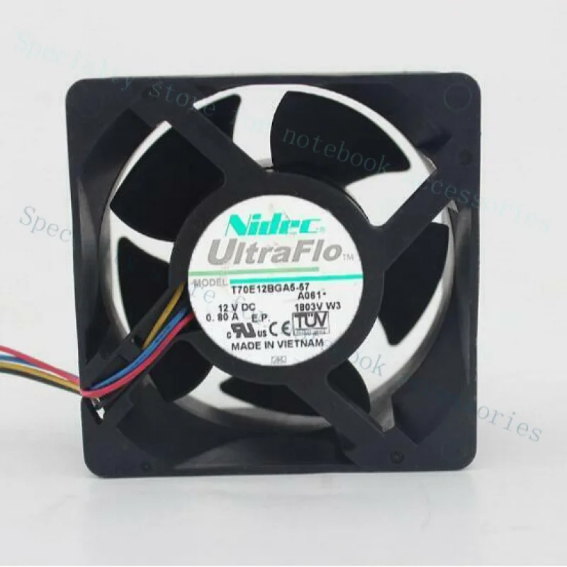 A+ Nidec 7CM 7038 T70E12BGA5-57 DC 12V 0.80A 4 Lines PWM Violent Cooling Fan