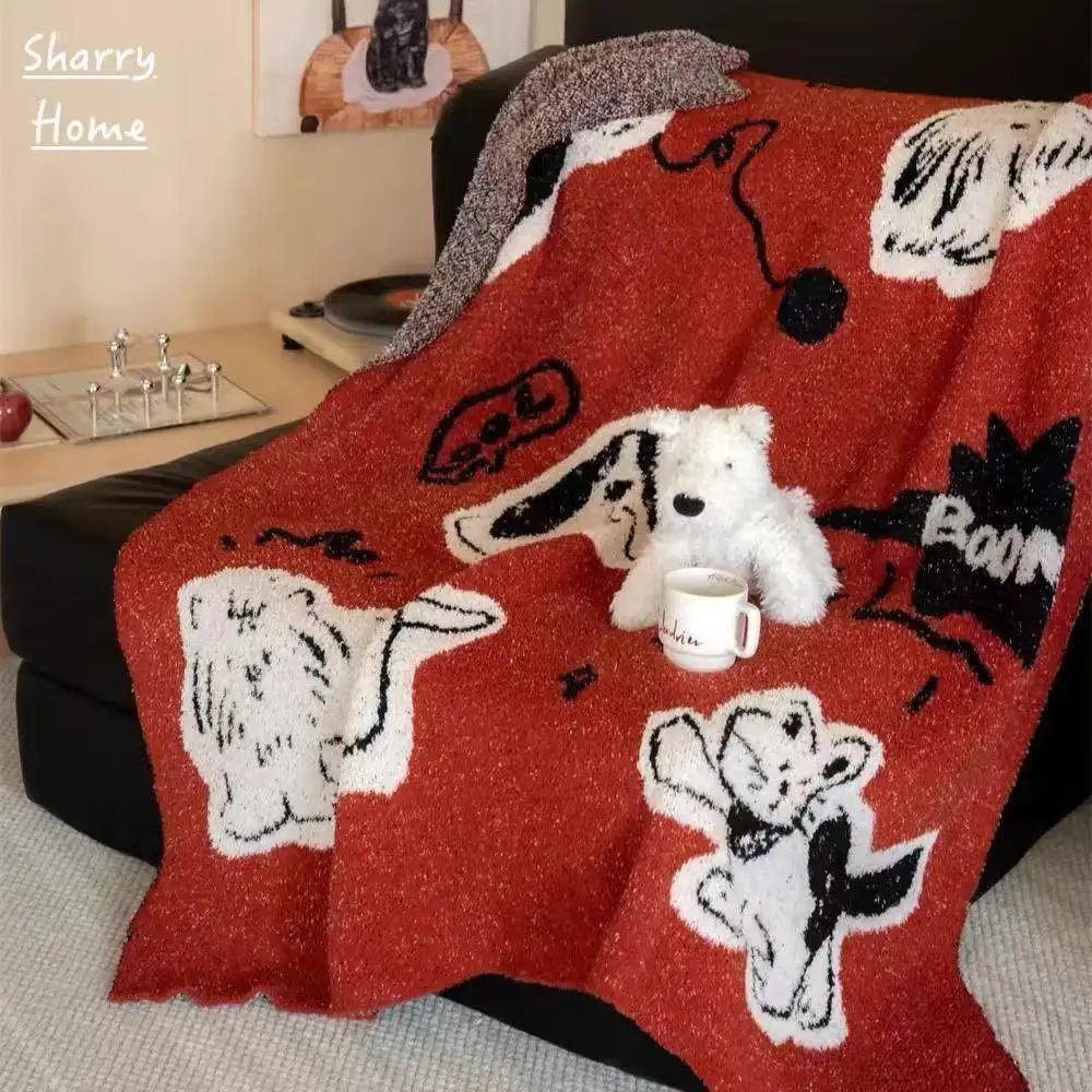 

Firmranch Household Cute Knitted Fleece Blanket Warm And Soft For Spring Autumn Winter Sofa Office Nap Air Conditioning Blanket
