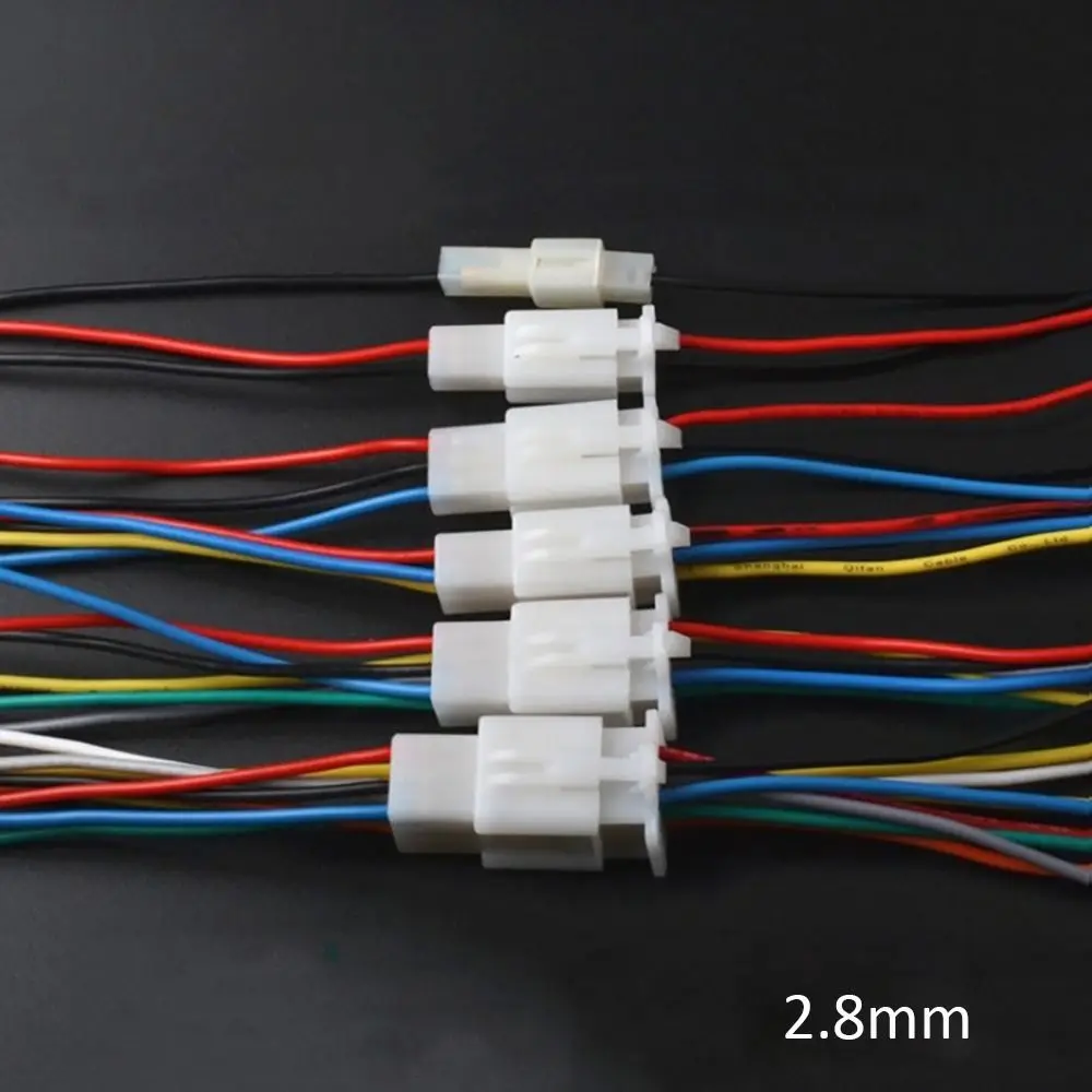 2.8mm Automotive Electrical Wire Connector Male Female Cable Terminal Durable Cable Terminals Plug Kits 2/3/4/6/9 Pin