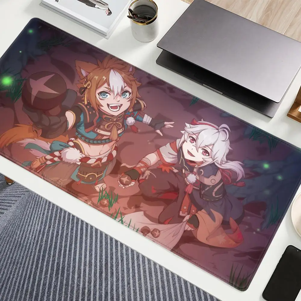 1pc Genshin Impact Mousepad Kazuha Mouse Pad Rubber Keyboard Padding Computer Pad PC Gaming Accessories Desk Mat