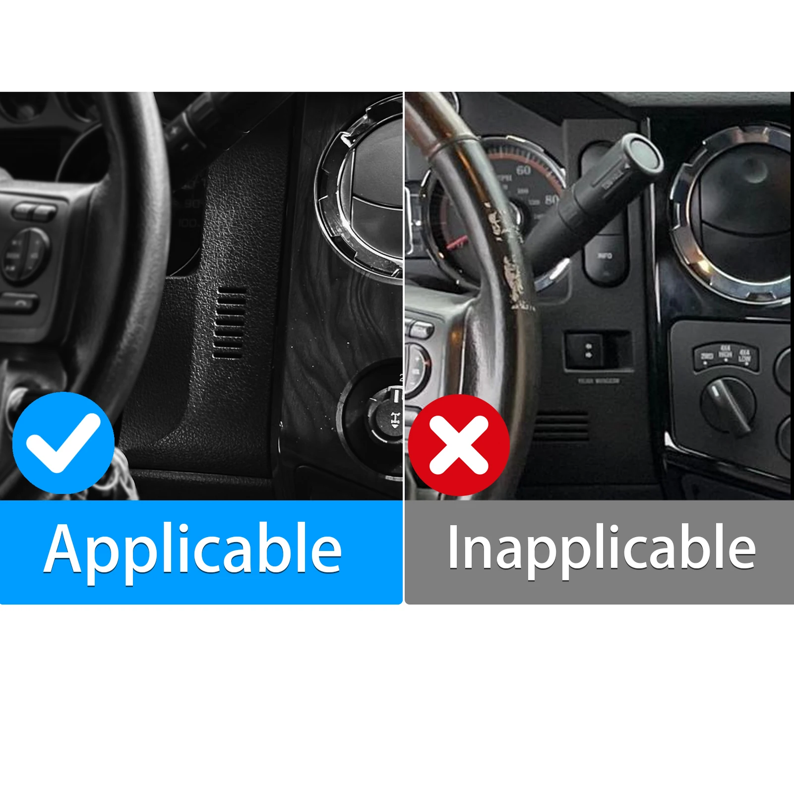 For Ford F-250 350 450 550 F-650 750 2011-2016 Real Carbon Fiber Stickers Steering wheel side panel Car Accessories decorative