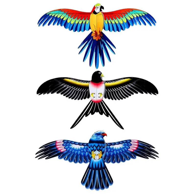 For Fun Children Kite Toy Cartoon Eagle Foldable Mini Plastic Toys Kite Hand Brake Fishing Rod Butterflies For Kids Outdoor Toy