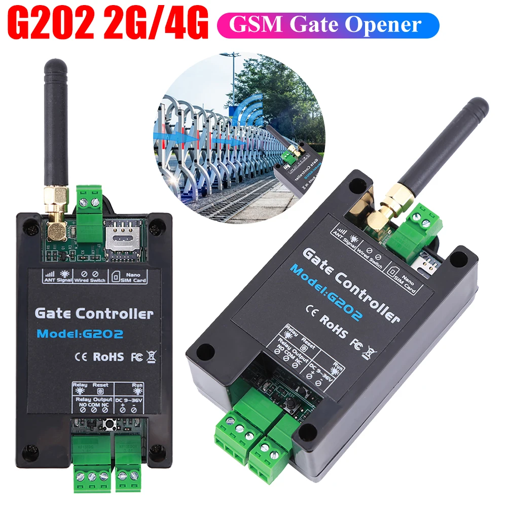 2G/4G GSM Gate Opener Relay Switch WiFi Controller 12V Remote Door Access Wireless Door Opener Free Call 850/900/1800/1900MHz