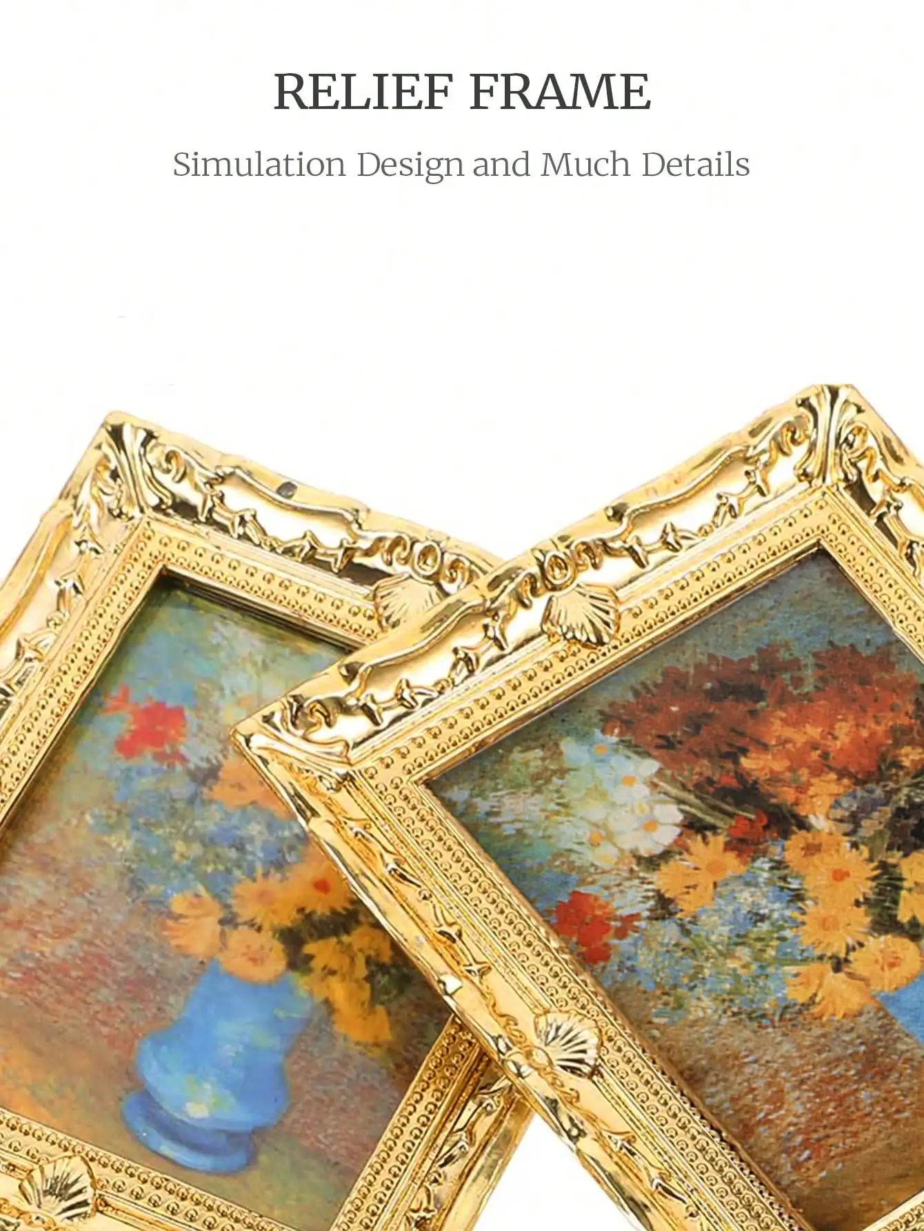 1 미니어처 유화 벽화 그림 프레임 1:12 스케일 미니 시뮬레이션 레트로 궁전 스타일 장난감 집 벽 장식 액세서리