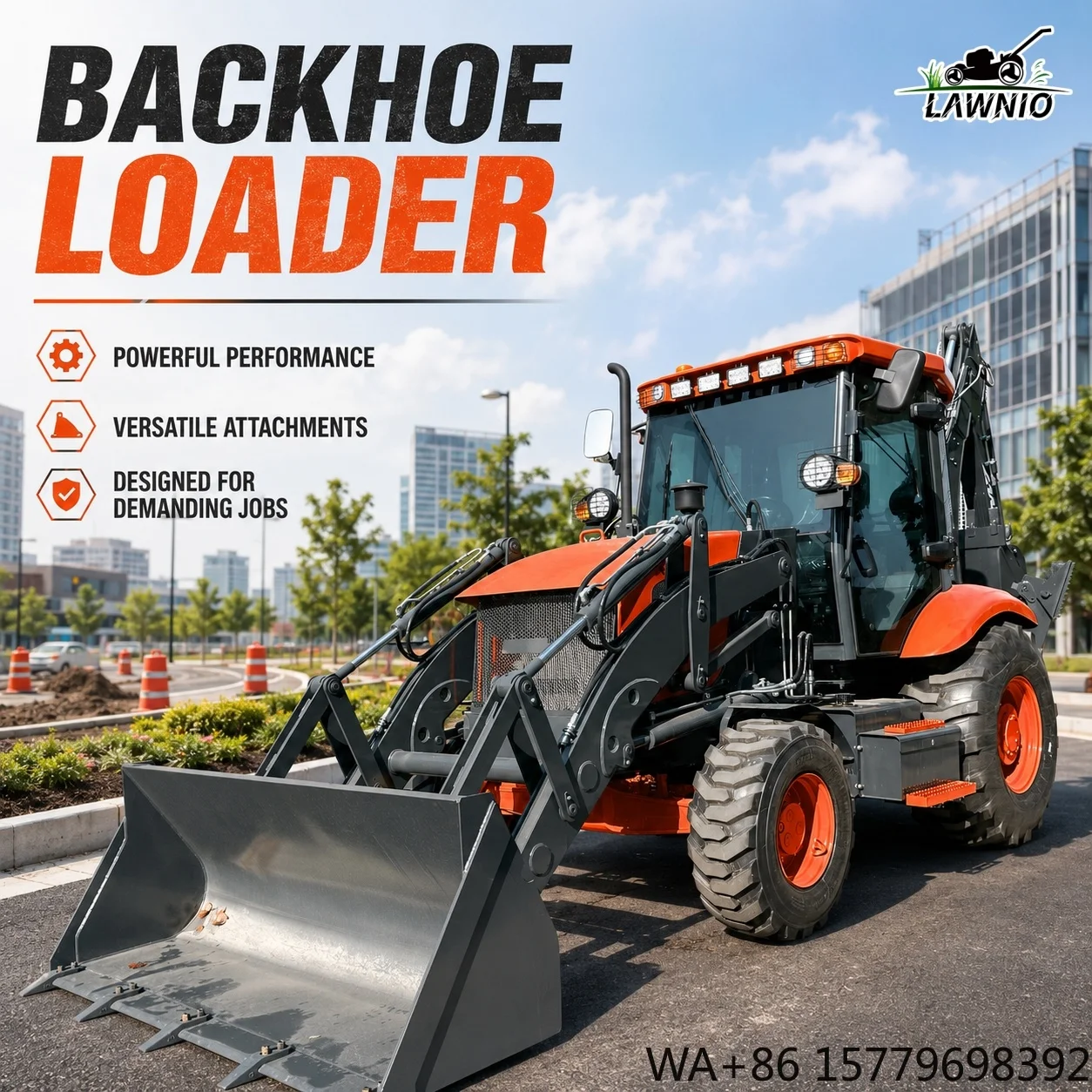 Short Delivery Time Backhoe Loader  with 82kW  Engine High  Capacity for Building Construction  Loader