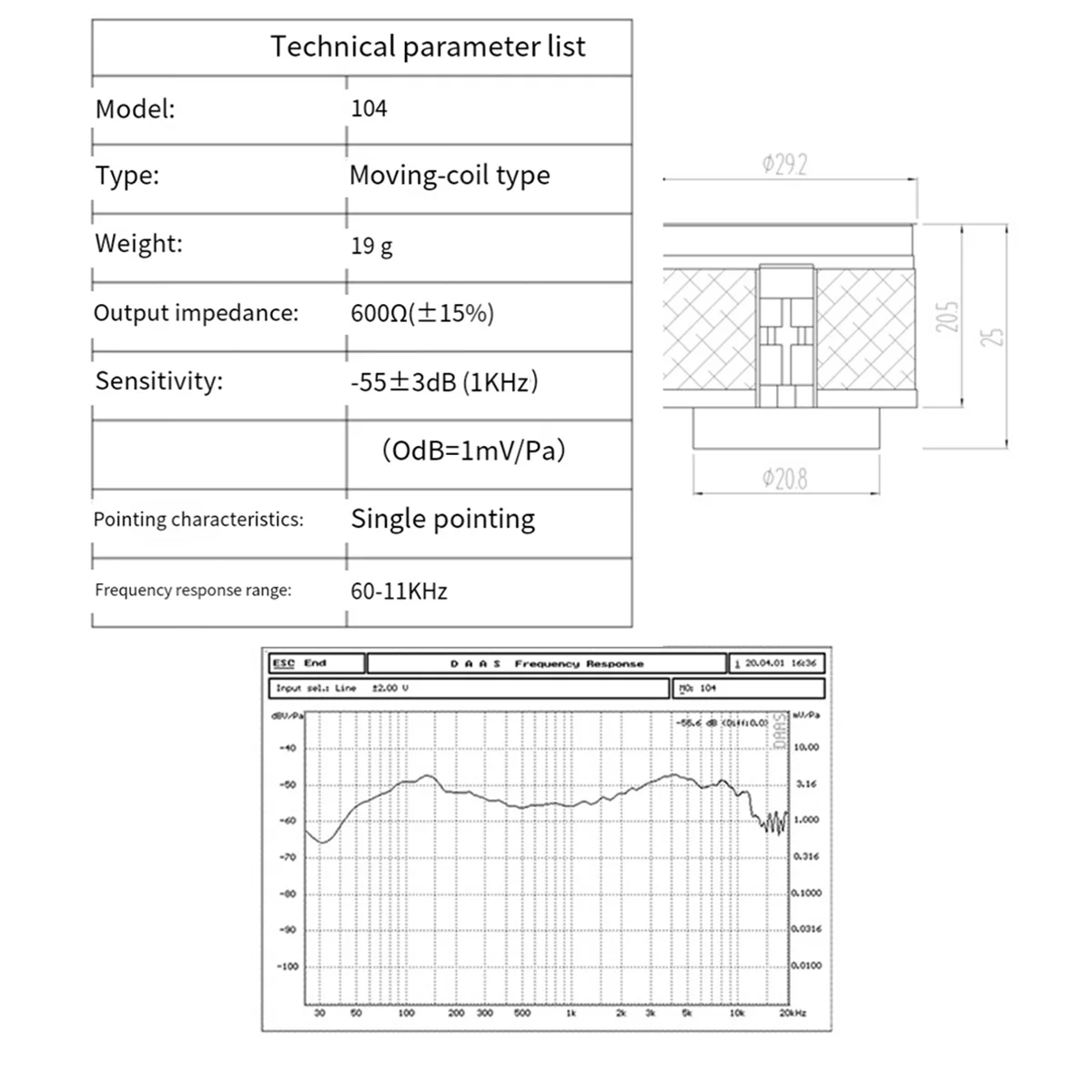 SMIEA Profesjonalna głowica kapsułki mikrofonu dynamicznego, wymienny rdzeń mikrofonu Bezprzewodowy rdzeń mikrofonu