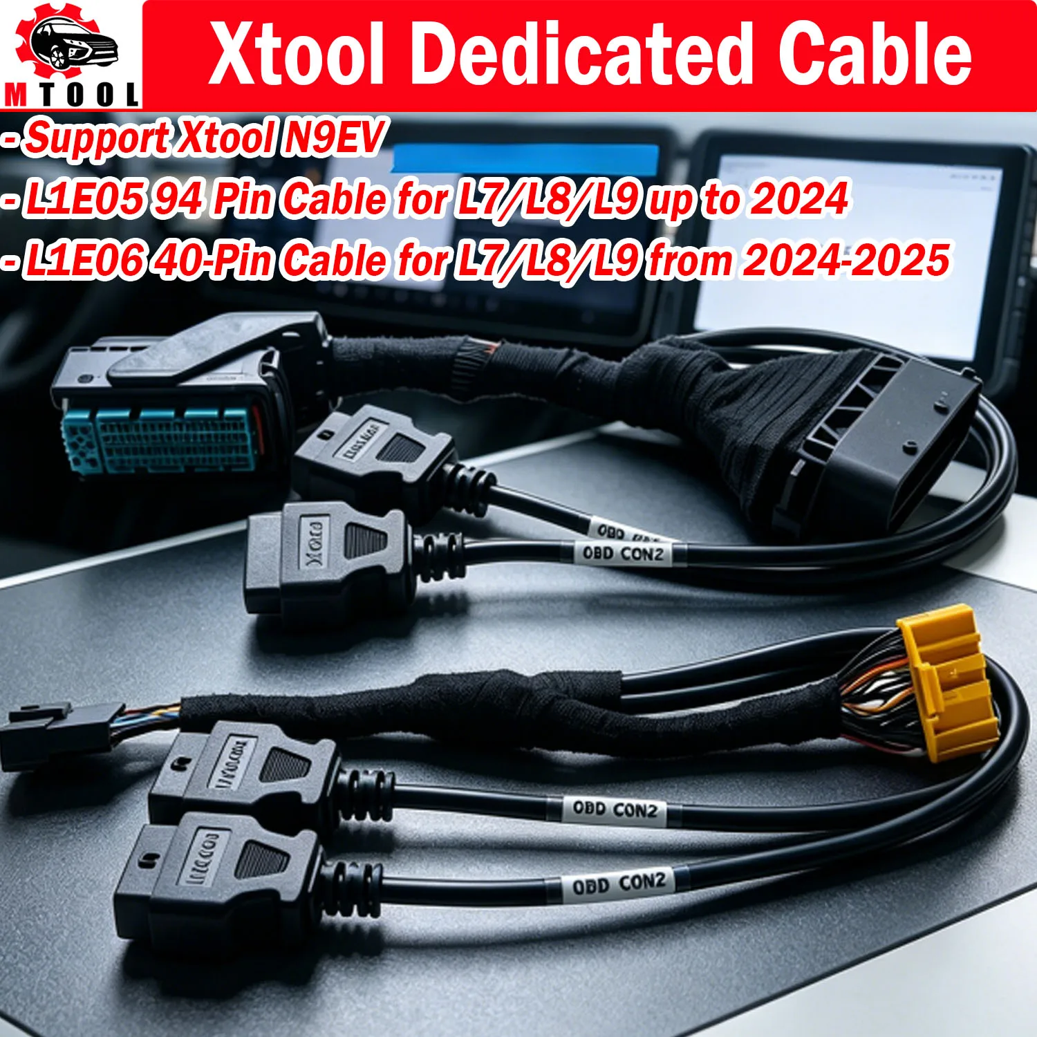 Xtool Dedicated Cable For Li Auto L7 L8 L9 Mega I8 L1E06 L1E05 Cable Support Xtool N9EV For Lixiang EV Car OBD Diagnostic Tool