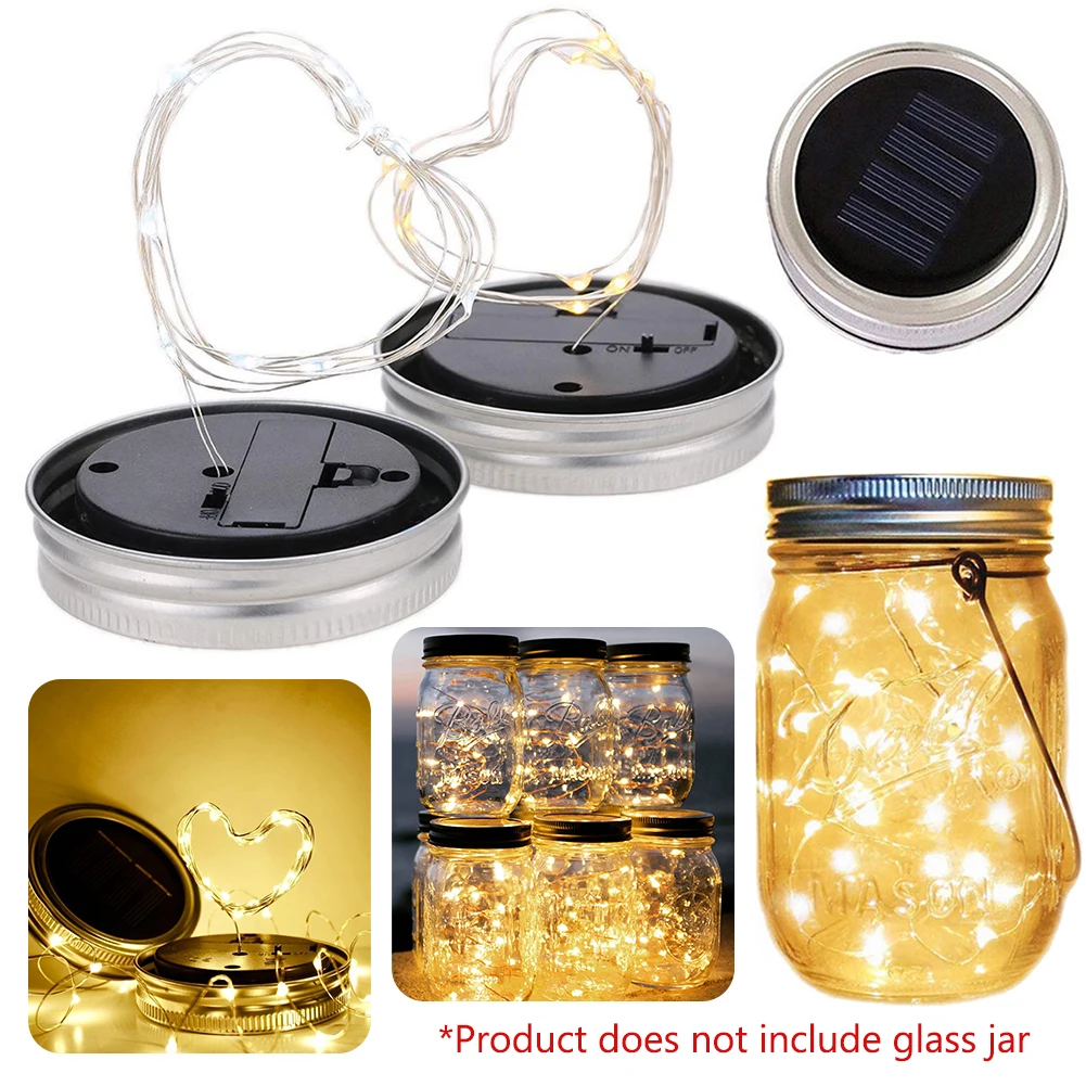 10/20LED Solar Fee String Wasserdichte Licht Einmachglas Solar Lade Garten Hochzeit Im Freien Party Dekoration Beleuchtung String
