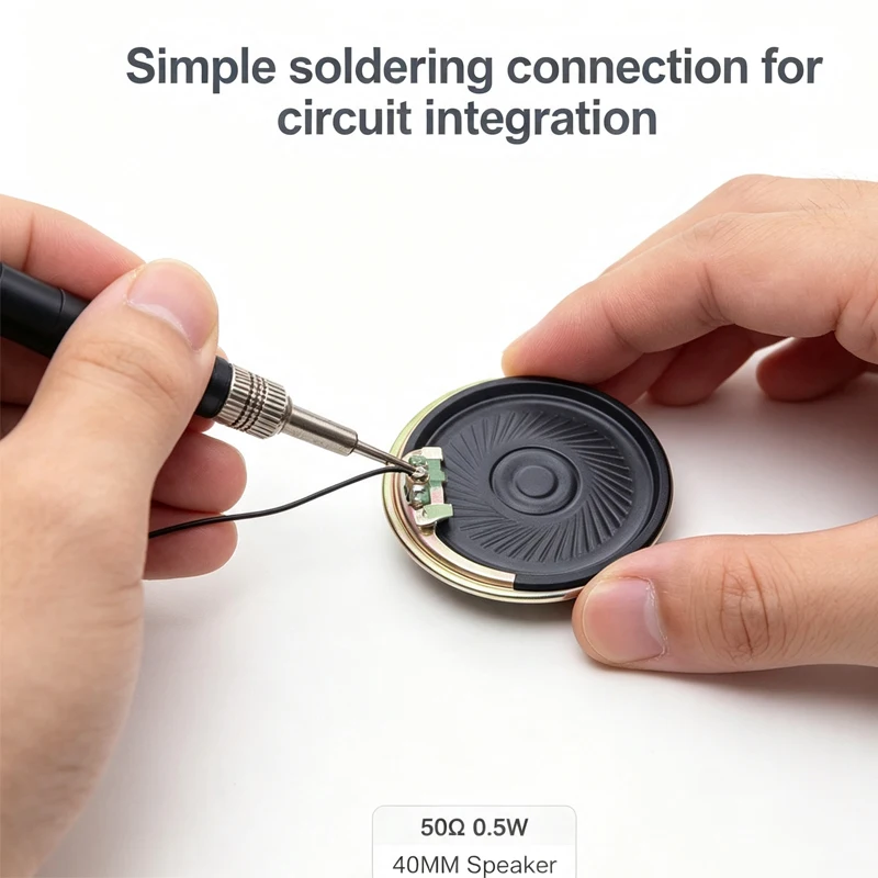 2Pcs Ultra-thin Mini Speaker 40MM 50 Ohm 0.5W Round Internal Magnet Loudspeaker 50R 0.5 Watt 4CM Thickness 5MM DIY Electronic Au