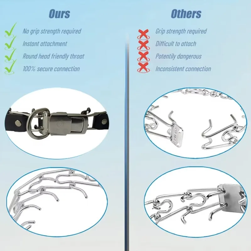 Professional Stainless Steel Prong Collar | Adjustable Dog Training Collar with Safety Lock for Large Breed Behavior Correction - view 6