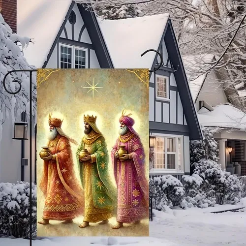 Christmas Garden Flag Winter Garden Flags Double Sided Three Wise Men, 12x18 XXQ